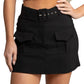 Anna Women's High Waisted Cargo Skort with Belt and Utility Pockets