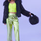 Black Bamboo Lyocell Faux Fur Bag