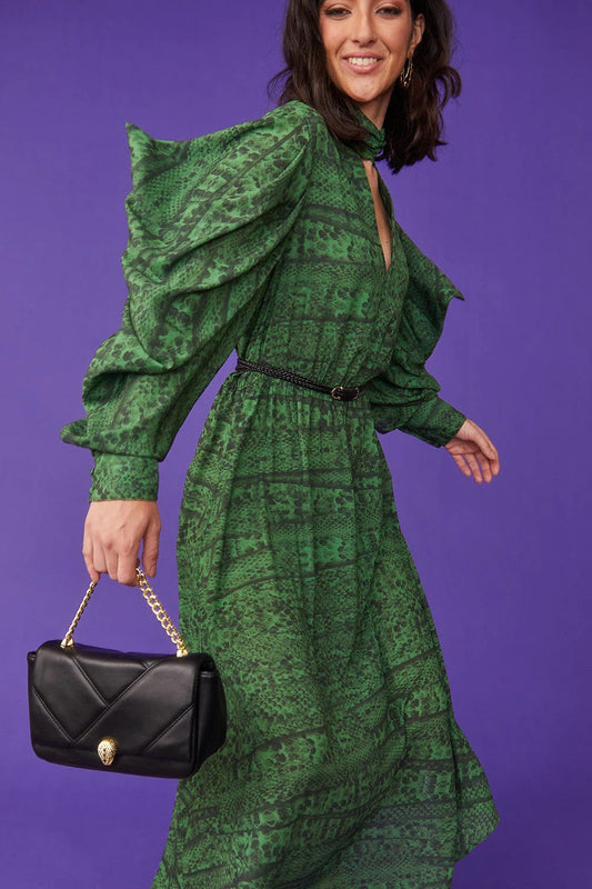 Black Vegan Leather Quilted Bag