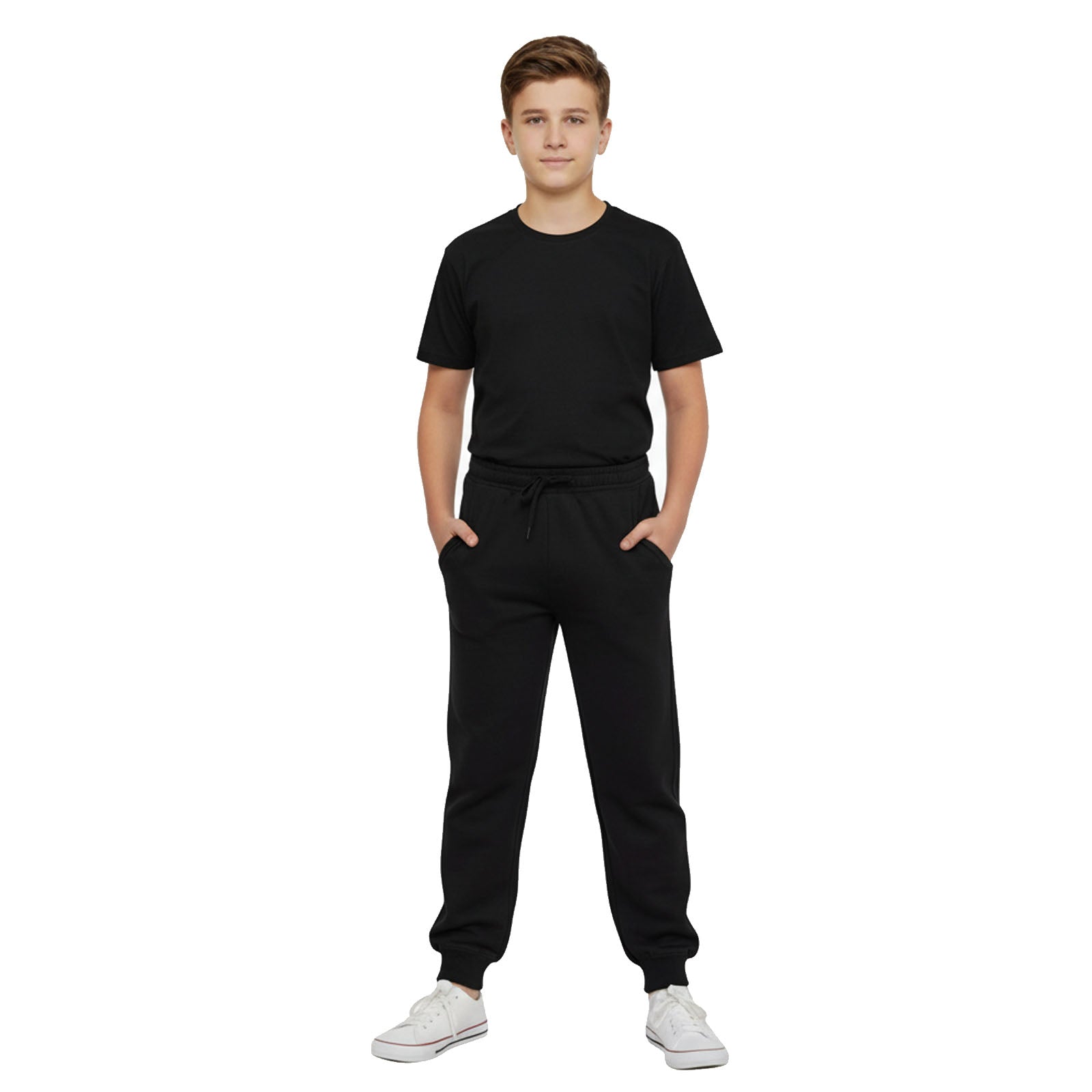 ITS NICE Boys Girls Kids Plain PE School Jogging Sports Tracksuit Bottoms Joggers Fleece 3-13 Years Old