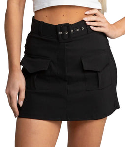Anna Women's High Waisted Cargo Skort with Belt and Utility Pockets