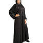 Black Embroidered Maxi Abaya with Elegant Embroidery for Comfort and Style