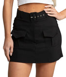 Anna Women's High Waisted Cargo Skort with Belt and Utility Pockets