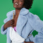 Blue Faux Fur Jacket