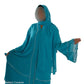 Chiffon Triple Layered Abaya in Vibrant Teal for Elegance and Comfort