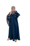 Coloured Embroidered Sleeves Abaya with Intricately Designed Richly Colored Sleeves for Modesty and Style