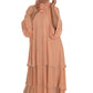 Chiffon Triple Layered Abaya in Vibrant Teal for Elegance and Comfort
