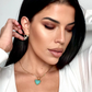 Sanora Luxe 18k Gold Plated Turquoise T Bar Heart Necklace