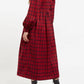 Louche Cailin Winter Gingham Midi Shirt Dress in Red and Black