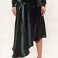 Louche Carole Satin Asymmetric Midi Skirt