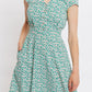 Louche Cathleen Mint Blossom Print Mini Tea Dress
