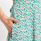 Louche Cathleen Mint Blossom Print Mini Tea Dress