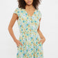 Louche Cathleen Mini Flower Show Print Mini Tea Dress