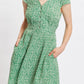 Louche Cathleen Micro Flower Print Mini Tea Dress - Green