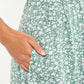 Louche Cathleen Micro Blossom Print Mini Tea Dress In Green
