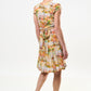 Cathleen Mini Oriental Landscape Print Tea Dress - Yellow