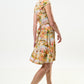 Cathleen Mini Oriental Landscape Print Tea Dress - Yellow