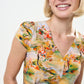 Cathleen Mini Oriental Landscape Print Tea Dress - Yellow