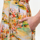 Cathleen Mini Oriental Landscape Print Tea Dress - Yellow