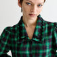 Catlin Winter Check Button Through Midi Dress – Green