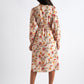 Cinnamon Flower Print Midi Wrap Dress