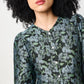 Clementine Blossom Jacquard Peplum Blouse - Black