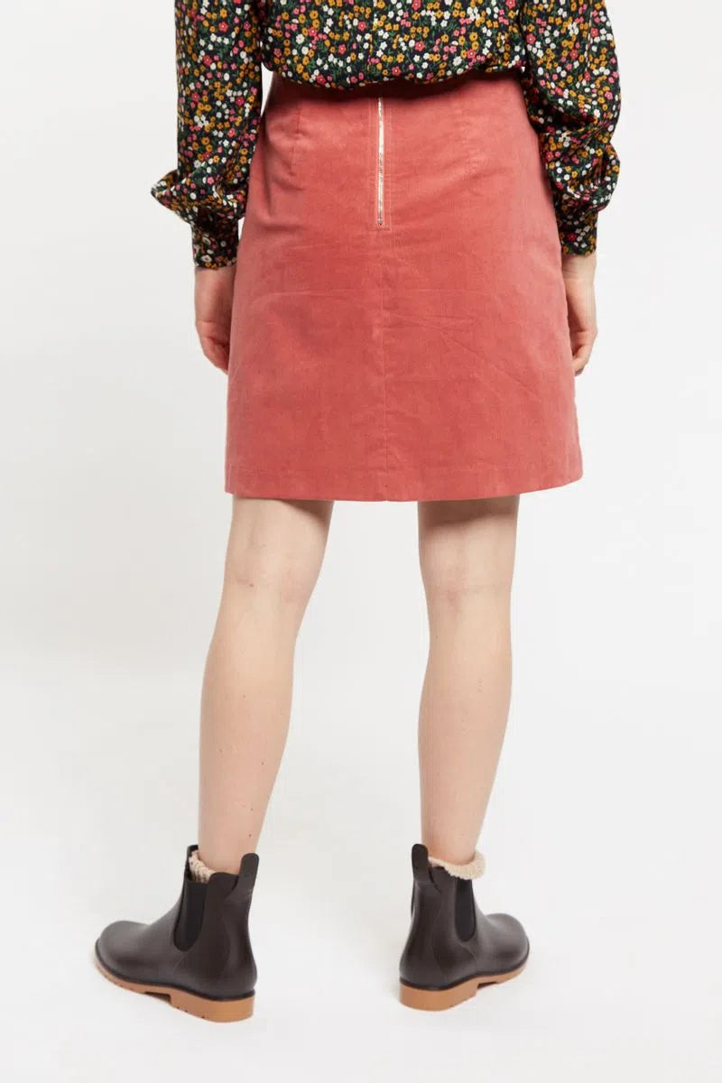 Louche Dylan Baby Cord A Line Mini Skirt Blush Pink
