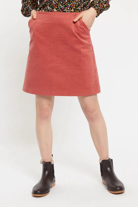 Louche Dylan Baby Cord A Line Mini Skirt Blush Pink