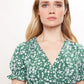 Corina Flower Dot Print Midi Tea Dress - Green