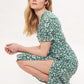 Corina Flower Dot Print Midi Tea Dress - Green