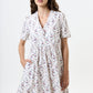 Cosima Regency Print Frill V-Neck Mini Dress