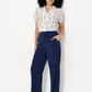 Cressida Regency Print Frill Trim V-Neck Blouse