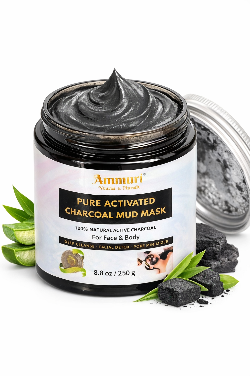 Ammuri Pure Activated Charcoal Mud Mask for Pigmentation