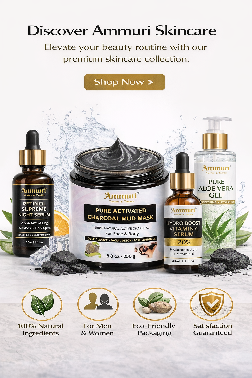 Ammuri Pure Activated Charcoal Mud Mask for Pigmentation