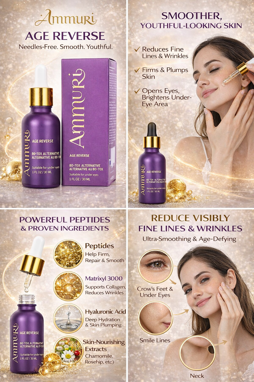 Ammuri Age Reverse Serum 30ml | Anti Aging Wrinkle Firming Under Eye Face