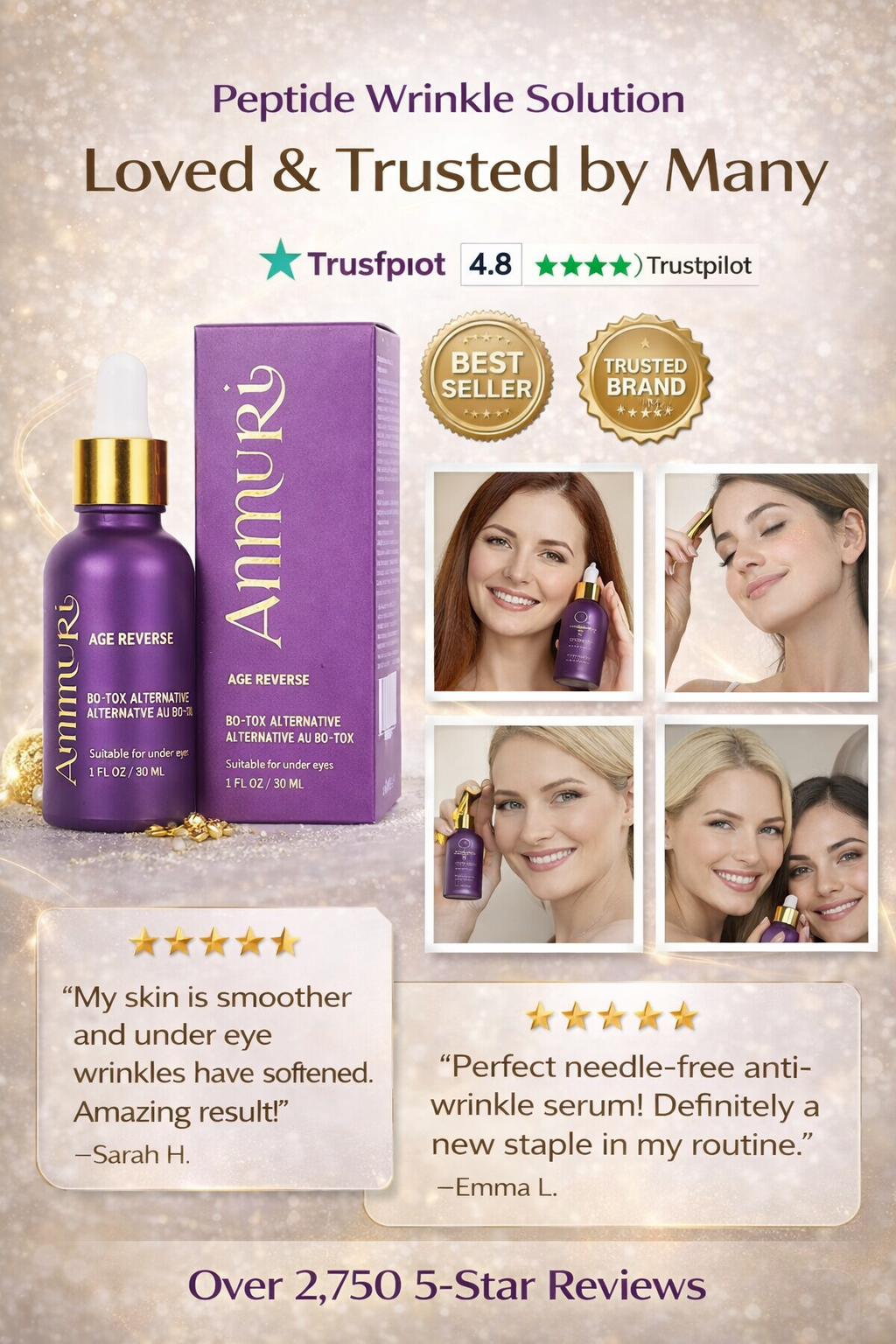 Ammuri Age Reverse Serum 30ml | Anti Aging Wrinkle Firming Under Eye Face