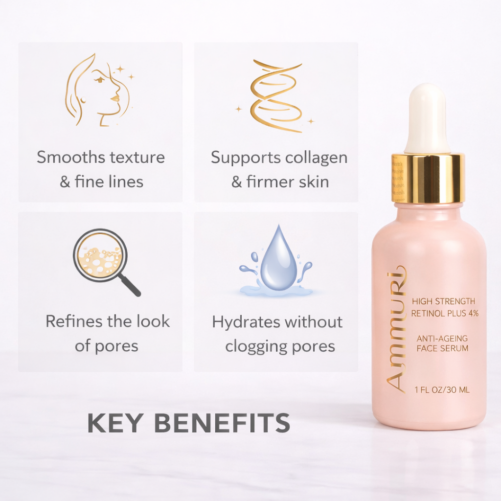Ammuri 4% Retinol Serum - High Strength Anti-Aging Face Treatment 30ml