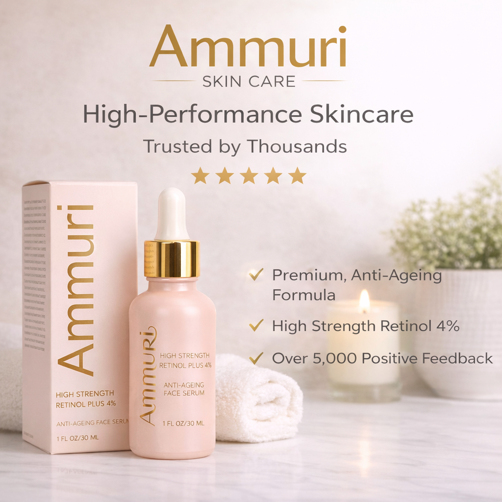 Ammuri 4% Retinol Serum - High Strength Anti-Aging Face Treatment 30ml