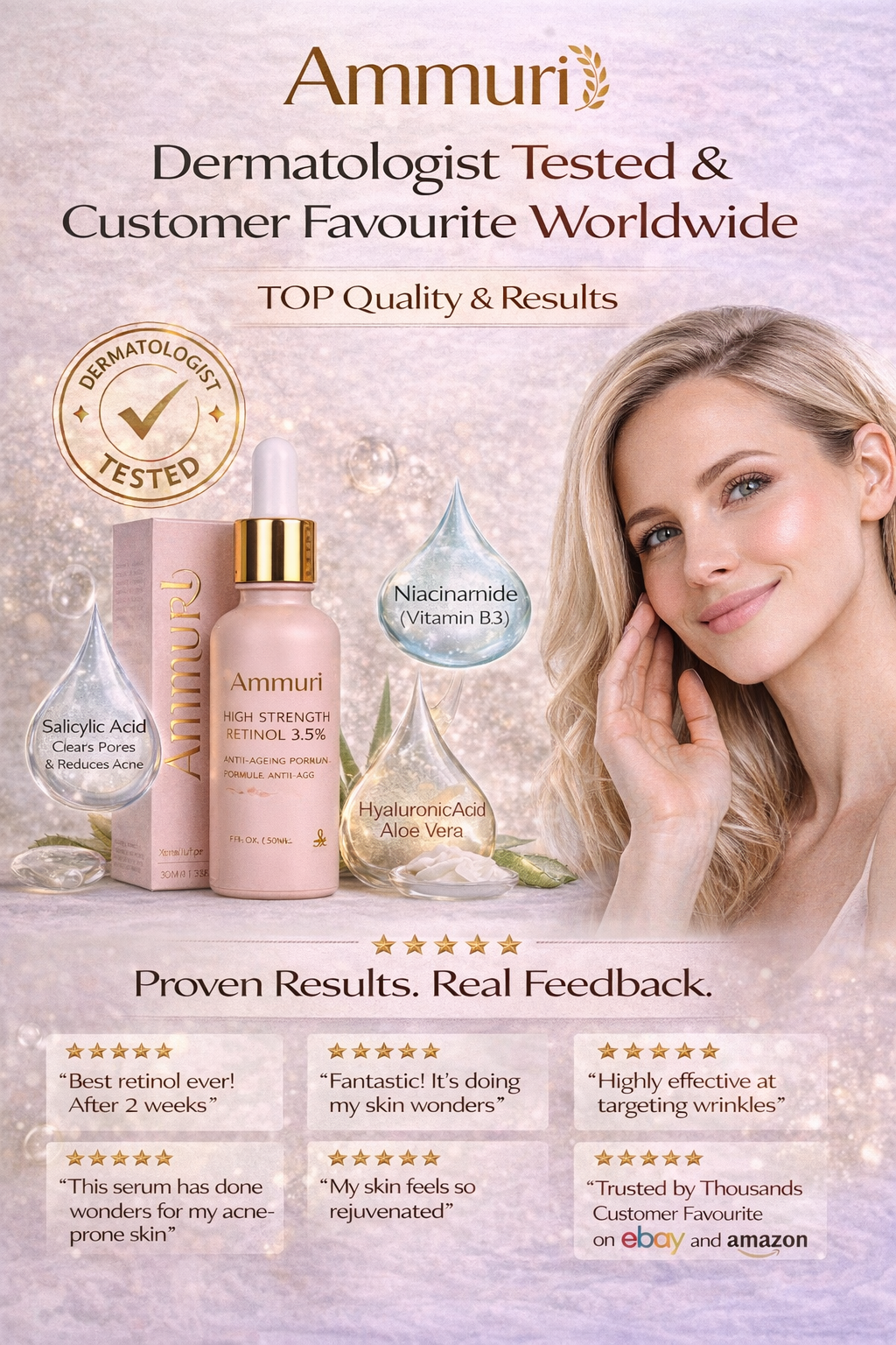 Ammuri 3.5% Retinol High Strength Face Serum – Anti-Ageing Formula