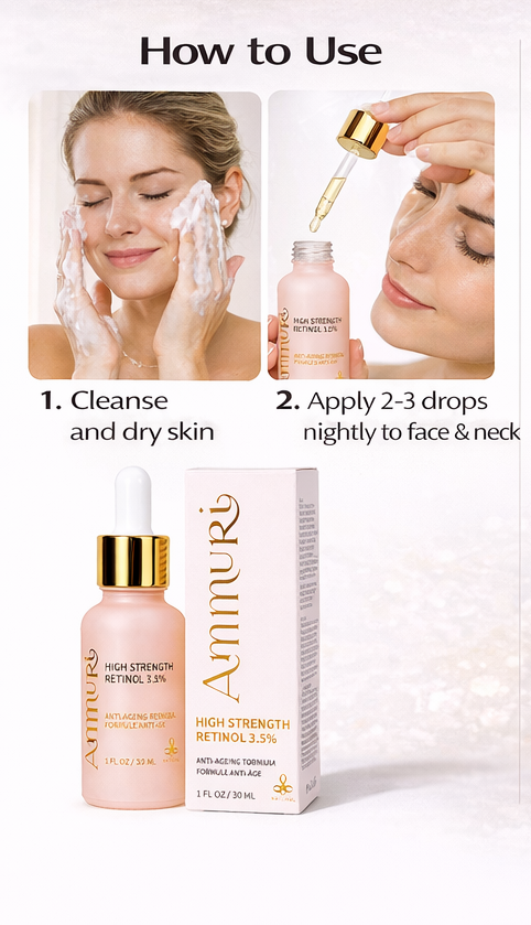 Ammuri 3.5% Retinol High Strength Face Serum – Anti-Ageing Formula