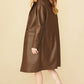 Chocolate Eco Leather Trench Coat