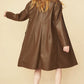Chocolate Eco Leather Trench Coat