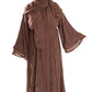Chiffon Triple Layered Abaya Design - Elegant Brown Abaya with Three Layers for Comfort and Style