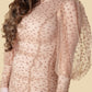 Cream Puff Sleeve Polka Dot Mini Dress