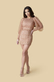 Cream Puff Sleeve Polka Dot Mini Dress