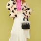 Cream Faux Fur Hand Painted Love Heart Jacket