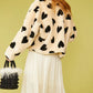 Cream Faux Fur Hand Painted Love Heart Jacket