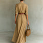 Thames Tailor | Lapel-Wrap Maxi Dress