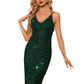 Backless Sequined Suspender Dress Women
