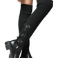 Knitted Platform Over The Knee Chunky Boots